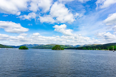 Landscape of lake windermere at lake district national park in united kingdom