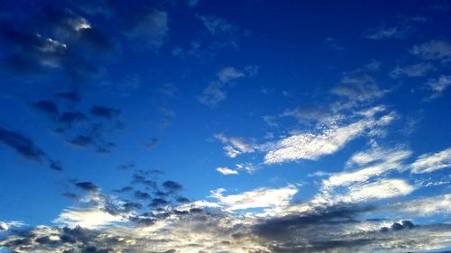 Low angle view of clouds in sky