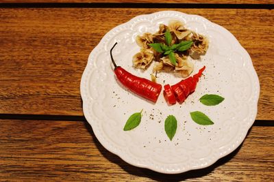 Close-up of served food in plate