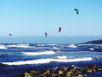Parachute flying over sea