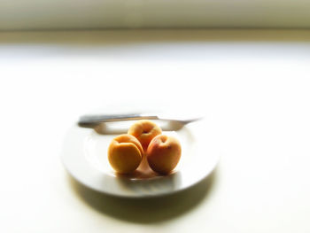 Close-up of fruits in plate