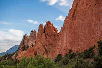 Panoramic view of rock formations against sky