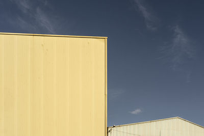 Details of a warehouse building in an industrial landscape in a suburb of a european city