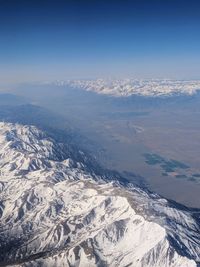 Aerial view of mountains against sky