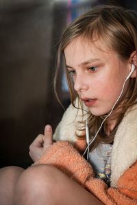 Kid listening to the music