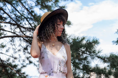 Woman wearing hat