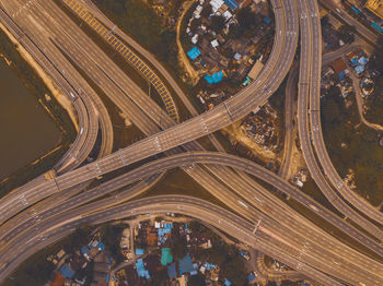 High angle view of traffic on road