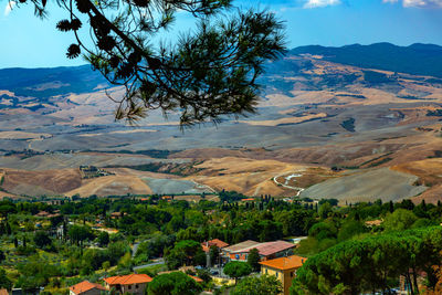 Scenic view of landscape and mountains against sky