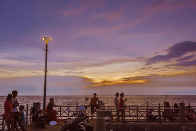 Scenic view of sea at sunset