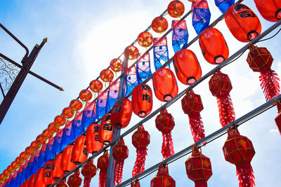 Chinese lanterns in a thai temple