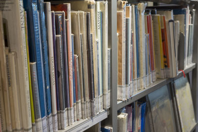 Close-up of books in library