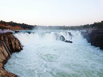 Scenic view of waterfall
