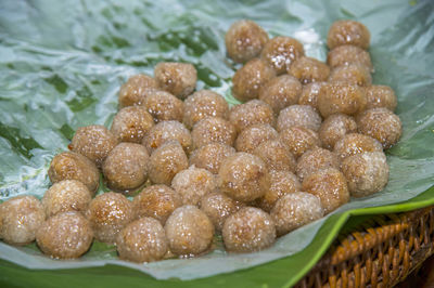 High angle view of dessert in container