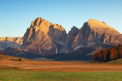 Scenic view of landscape against clear sky