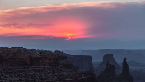 Rock formations at sunset