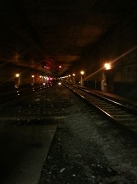 Railroad track at night