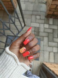 New set of red gel nails