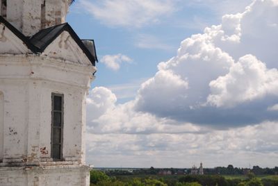 Low angle view of old building against sky