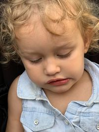 Close-up portrait of cute girl