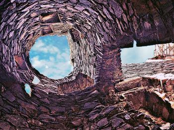 Old ruin seen through hole