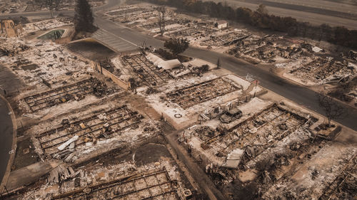 High angle view of construction site