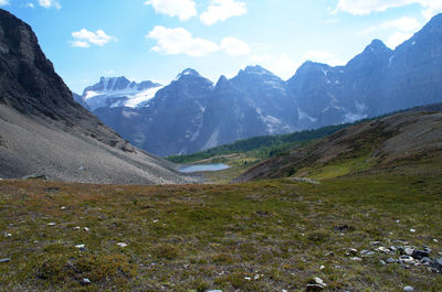 Scenic view of mountains against sky