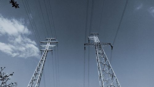 Low angle view of power lines