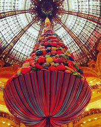 Low angle view of carousel in amusement park