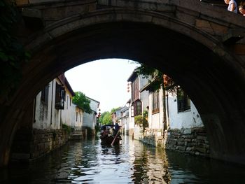 Canal with buildings in background