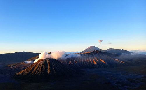 View of volcanic mountain against sky