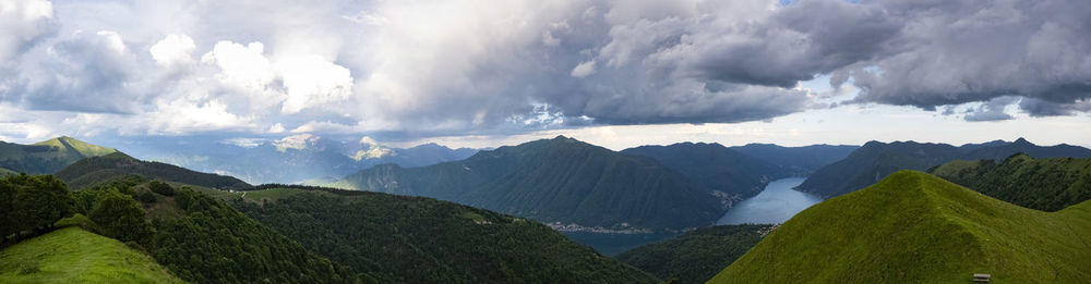 Panoramic view of mountains against sky