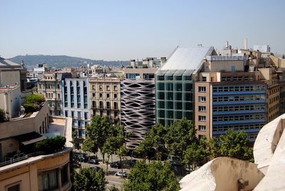 Buildings in city against sky