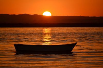 Scenic view of sunset over sea