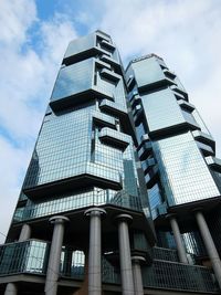 Low angle view of modern building against sky