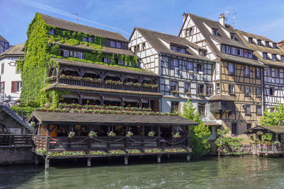 Idyllic waterside impression around a district named petite france in strasbourg