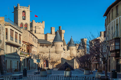 Low angle view of buildings in city