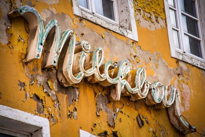 Graffiti on old weathered wall