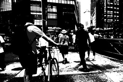 People walking in city
