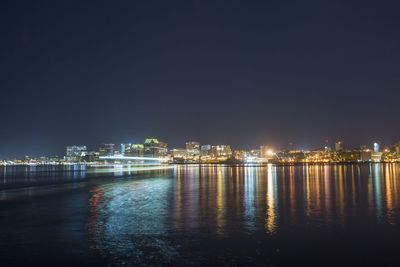 Illuminated city at night