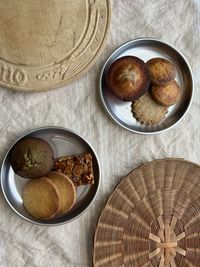 High angle view of food on table