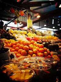 Fruits for sale at market stall