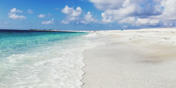 Scenic view of beach against sky