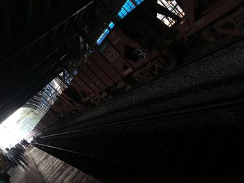 Low angle view of train at railroad station