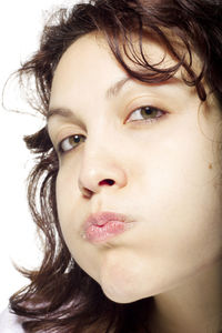 Close-up portrait of a beautiful young woman