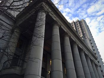 Low angle view of built structure against sky