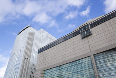 Low angle view of modern building against sky