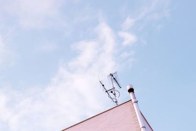 Low angle view of roof and building against sky