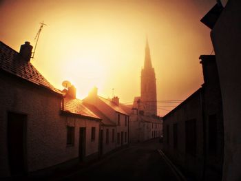 View of church at sunset