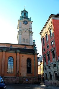 Low angle view of bell tower