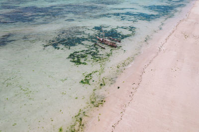 High angle view of beach